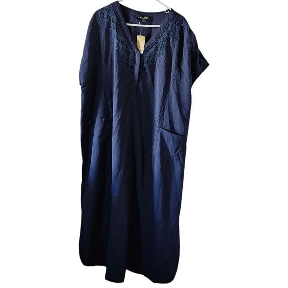Navy Blue Kaftan Dress - Picture 1 of 5